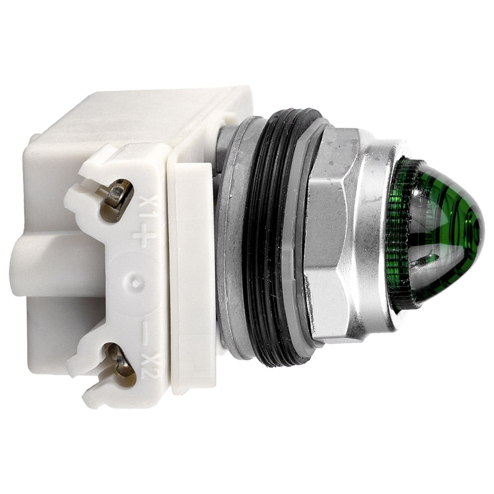 [Imagem SINALIZADOR 30MM METALICO LED ALTO BRILHO 120V VERDE 9001KP38LGG9 SCHNEIDER]