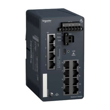 [Imagem MODICON MANAGED SWITCH 8 PORTS FOR COPPER + 4 GIGABIT PORTS FOR COPPER MCSESM123F23G0 SCHNEIDER]