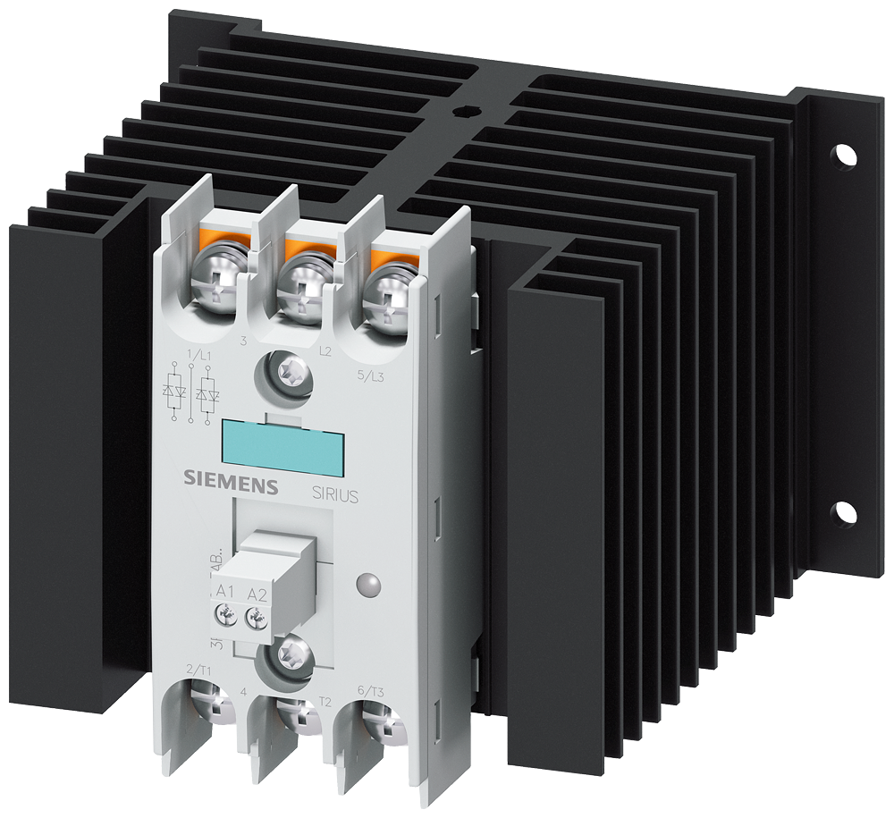 [Imagem do produto CONTATOR A SEMICONDUTOR 3RF2, TRIFÁSICO CA51 50A 48-600V/230V CA CONTROLADO P 3RF24503AB55 SIEMENS]