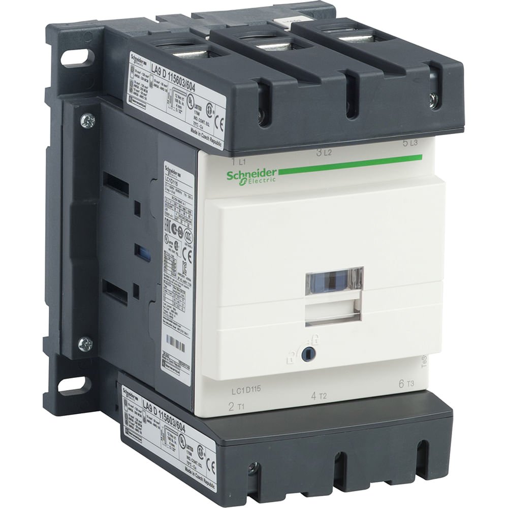 [Imagem CONTATOR TRIPOLAR 115A 1NA+1NF 24VCC LC1D115BD SCHNEIDER]