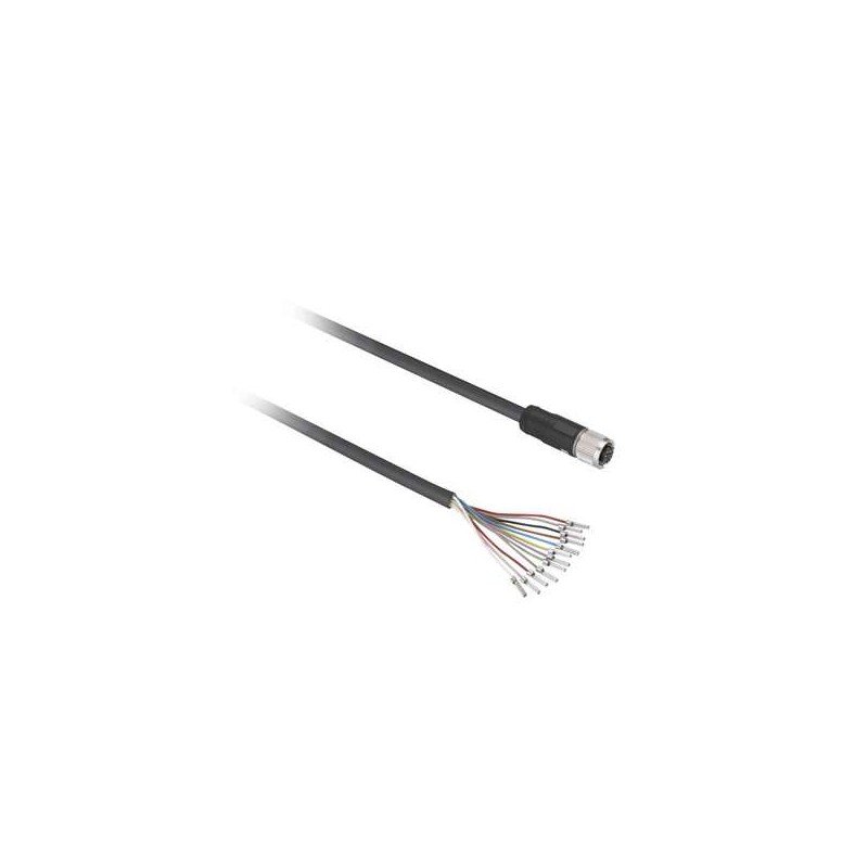 [Imagem do produto CABO PUR 12 PINOS COM CONECTOR M12 FÊMEA  XZCPB44P14L10 SCHNEIDER]
