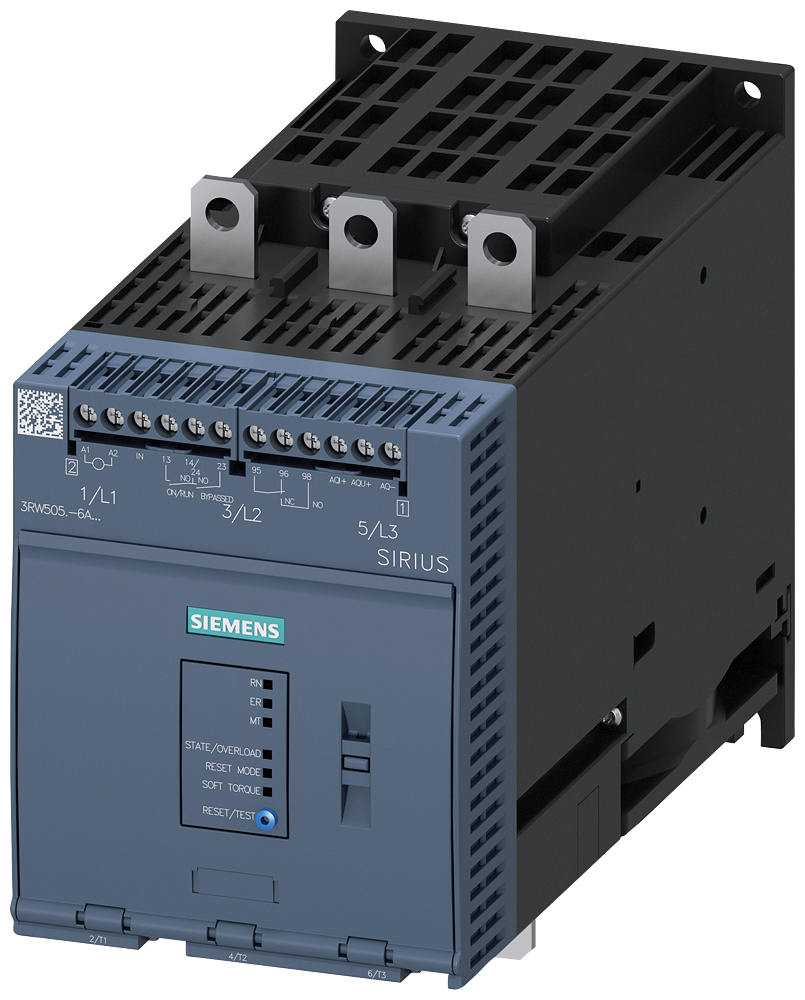 CHAVE DE PARTIDA SUAVE SIRIUS 200-600 V 143 A AC/DC 24 V TERMINAIS DE 3RW50556AB05 SIEMENS
