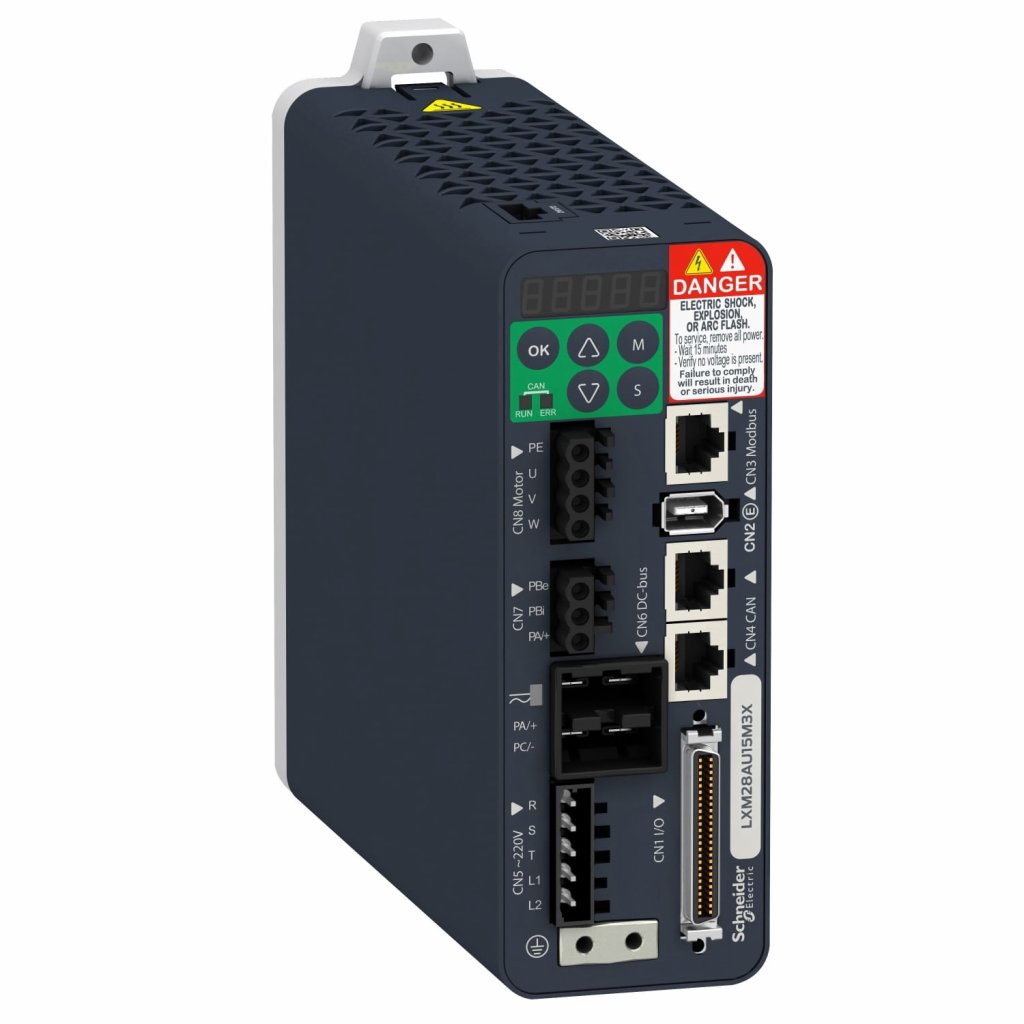[Imagem SERVO ACIONAMENTO LEXIUM 28, TRIFÁSICO 230VCA, 1,5KW LXM28AU15M3X SCHNEIDER]