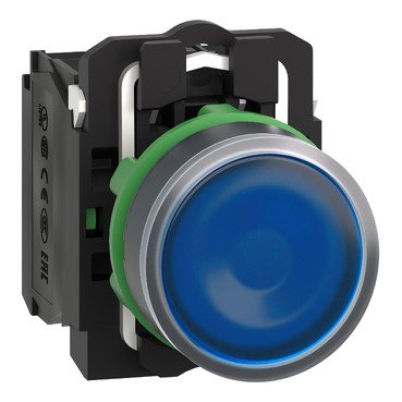 [Imagem BOTÃO 22MM PLÁSTICO  LUMINOSO LED 24VCA C XB5AW36B3 SCHNEIDER]