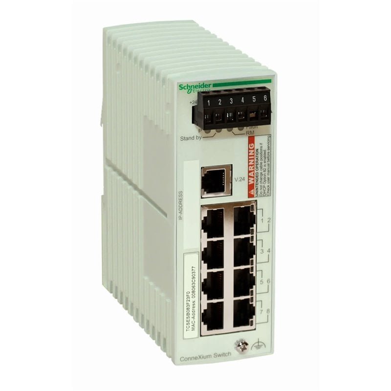 [Imagem SWITCH GERENCIÁVEL CONNEXIUM BASIC 8TX TCSESB083F23F0 SCHNEIDER]