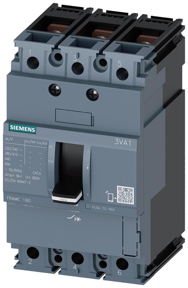 [Imagem do produto DISJUNTOR 3P 12,5A 55KA 380V TM110M FM 3VA11 3VA11925MG320AA0 SIEMENS]
