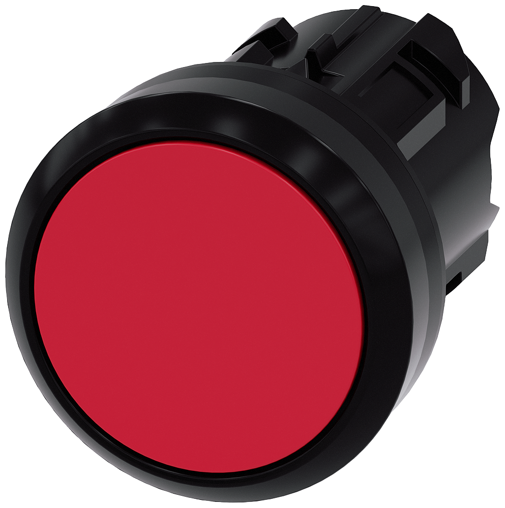 BOTÃO 22 MM REDONDO PLÁSTICO VERMELHO BOTÃO DE PRESSÃO PLANO DE ENCAIX 3SU10000AA200AA0-ZY19 SIEMENS