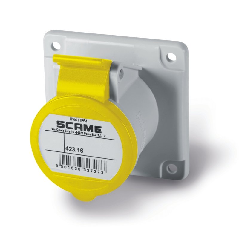 [Imagem TOMADA INDUSTRIAL 2P+E IP44/IP54 16A 4H 423.1660/RR SCAME]