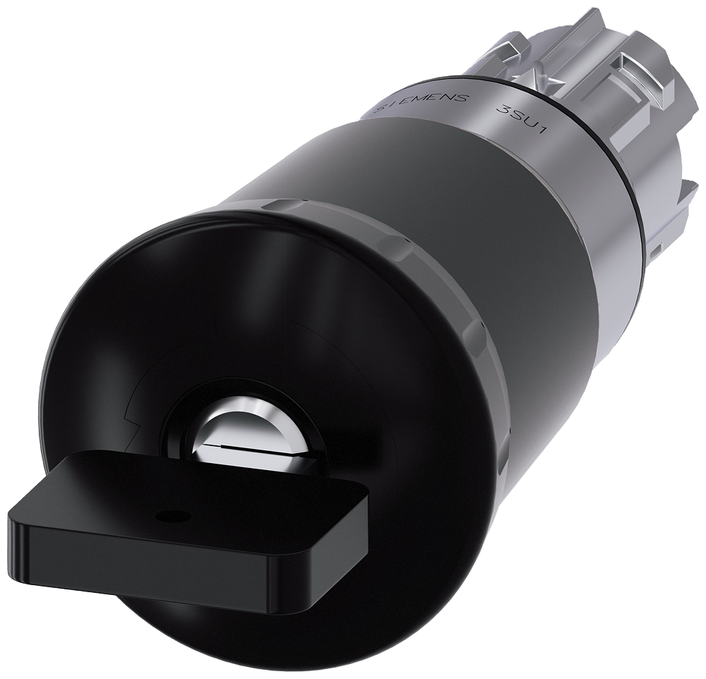 BOTÃO COGUMELO 22MM REDONDO METAL ALTO BRILHO PRETO COM FECHADURA SIEMENS 3SU10501HU100AA0 SIEMENS
