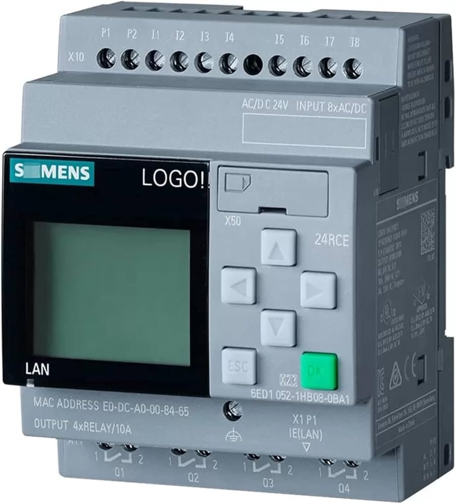 [Imagem CONTROLADOR LÓGICO 8E/4S DIG 24V RELÉ LOGO 24RCE 6ED10521HB080BA1 SIEMENS]