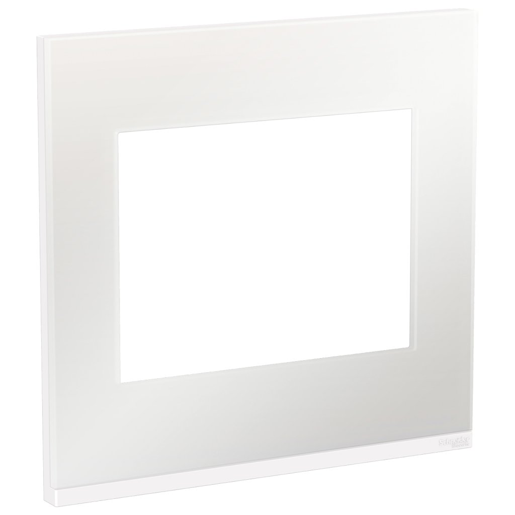 [Imagem PLACA+SUPORTE 4X4 6 POSTOS CLASS BR / WHITE GLASS S734203809 SCHNEIDER]