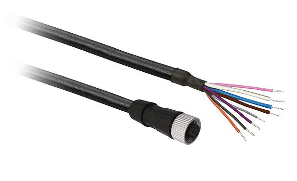 [Imagem CABO PUR 20M COM CONECTOR RETO M12 8P  XZCP29P12L20 TELEMECANIQUE]