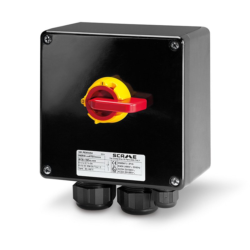 [Imagem INTERRUPTOR/SECCIONADOR 40A 4P REARQ. (SX) 590.YA404R SCAME]