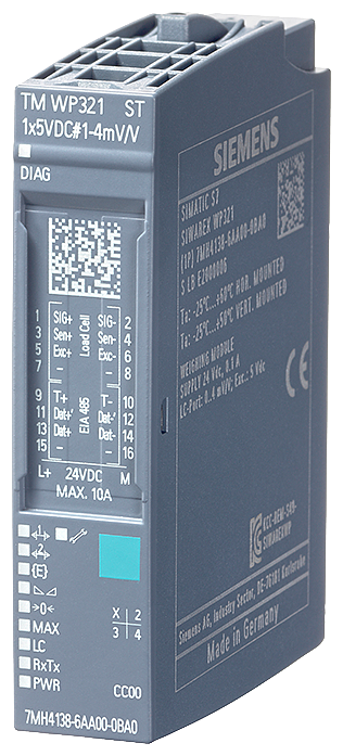 [Imagem MÓDULO ELETRÔNICO PESAGEM 1 CANAL PARACÉLULA CARGA 1-4MV/V SIMATIC ET200SP SIWAREX WP321 7MH41386AA000BA0 SIEMENS]