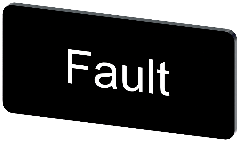 [Imagem do produto PLACA DE IDENTIFICAÇÃO 12,5X27MM, PLACA PRETO, INSCRIÇÃO: FAULT 3SU19000AC160EC0 SIEMENS]