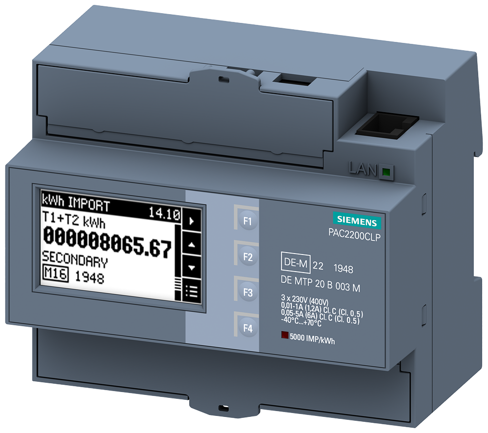 INSTRUMENTO DE MEDIÇÃO SENTRON 7KM PAC2200 TRIFÁSICO 5 A TRILHO DIN MODBU 7KM22002EA001JB1 SIEMENS