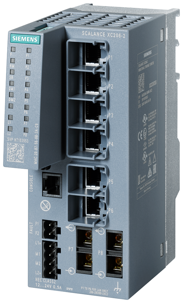 [Imagem do produto SWITCH GERENCIADOR 6 PORTAS RJ45 6GK52062BD002AC2 SIEMENS]