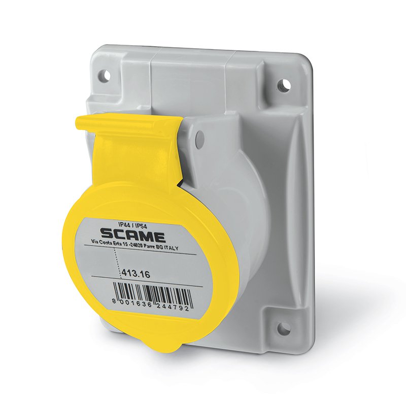 [Imagem do produto TOMADA FIXA  3P+T IP44 16A 4H 100-130V CA 4131661 SCAME]