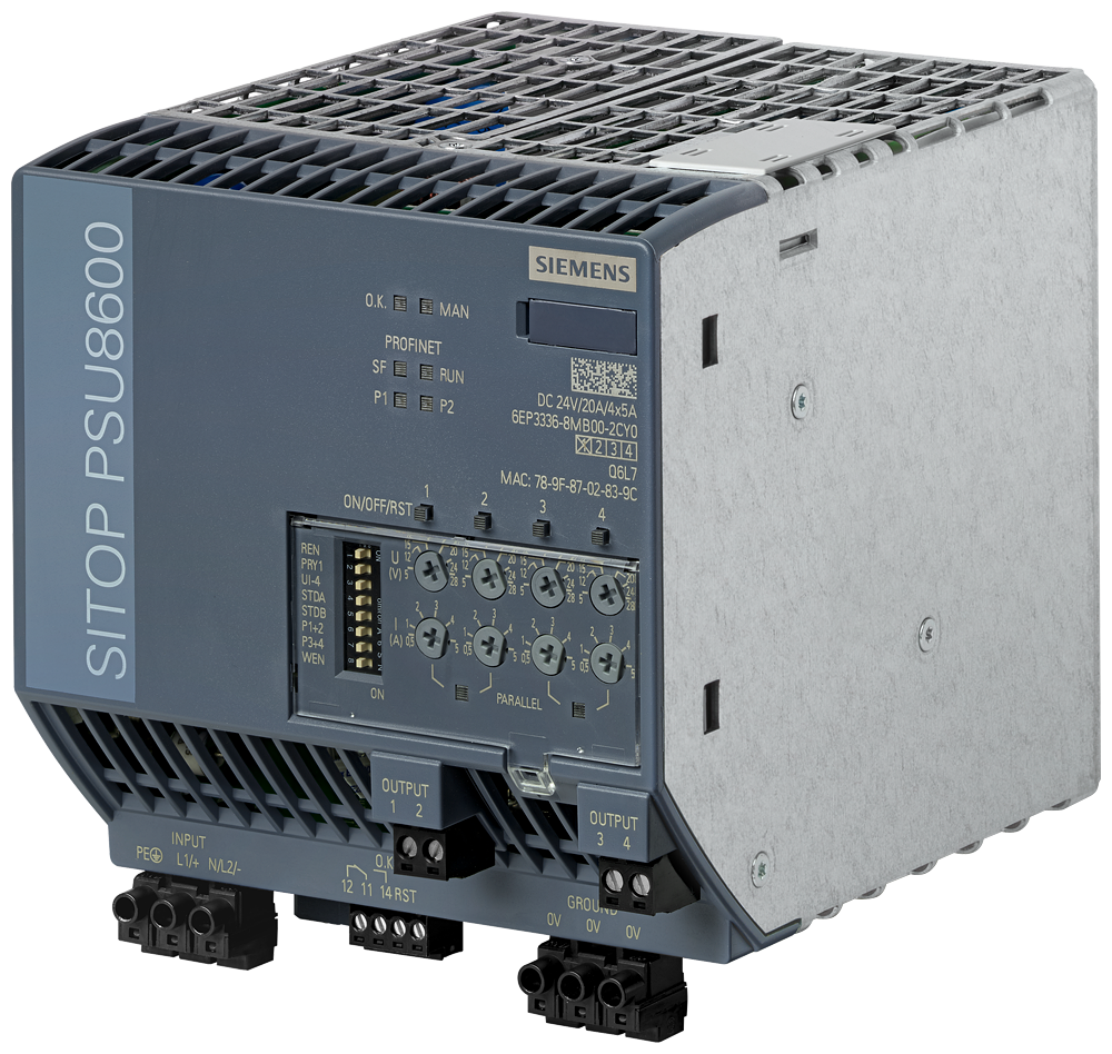 [Imagem SITOP PSU8600 24V / 20A (4X5A) 6EP33368MB002CY0 SIEMENS]