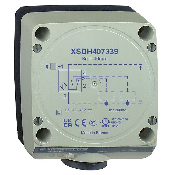 [Imagem SENSOR INDUTIVO RETANG 12-48VCC PNP 1NF+1NA  XSDH407339 TELEMECANIQUE]