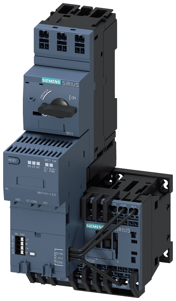 [Imagem CHAVE DE PARTIDA REVERSÍVEL 0,4/4A 690V 3RA85121EE10 SIEMENS]