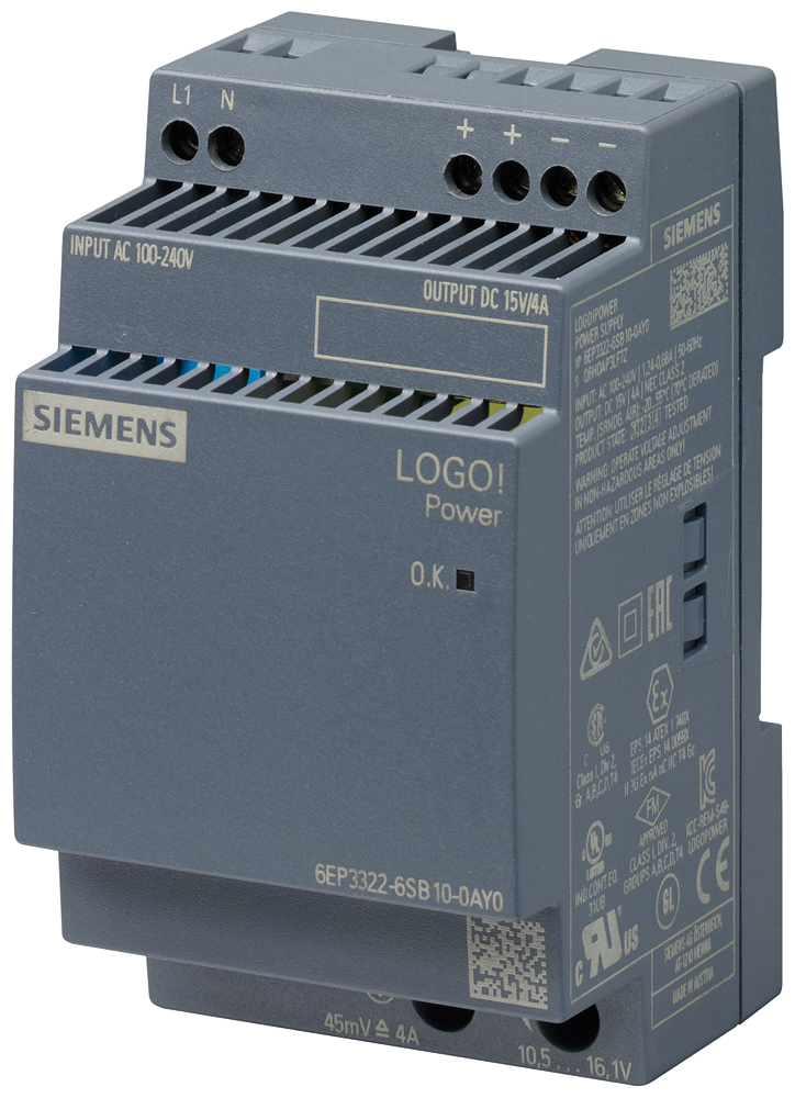 [Imagem LOGO! POWER 15V / 4A 6EP33226SB100AY0 SIEMENS]