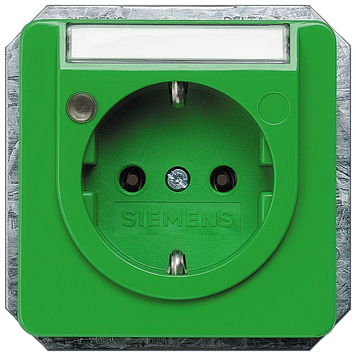 TOMADA SCHUKO COM INDICADOR DE STATUS E CAMPO DE INSCRIÇÃO VERD 5UB1474 SIEMENS