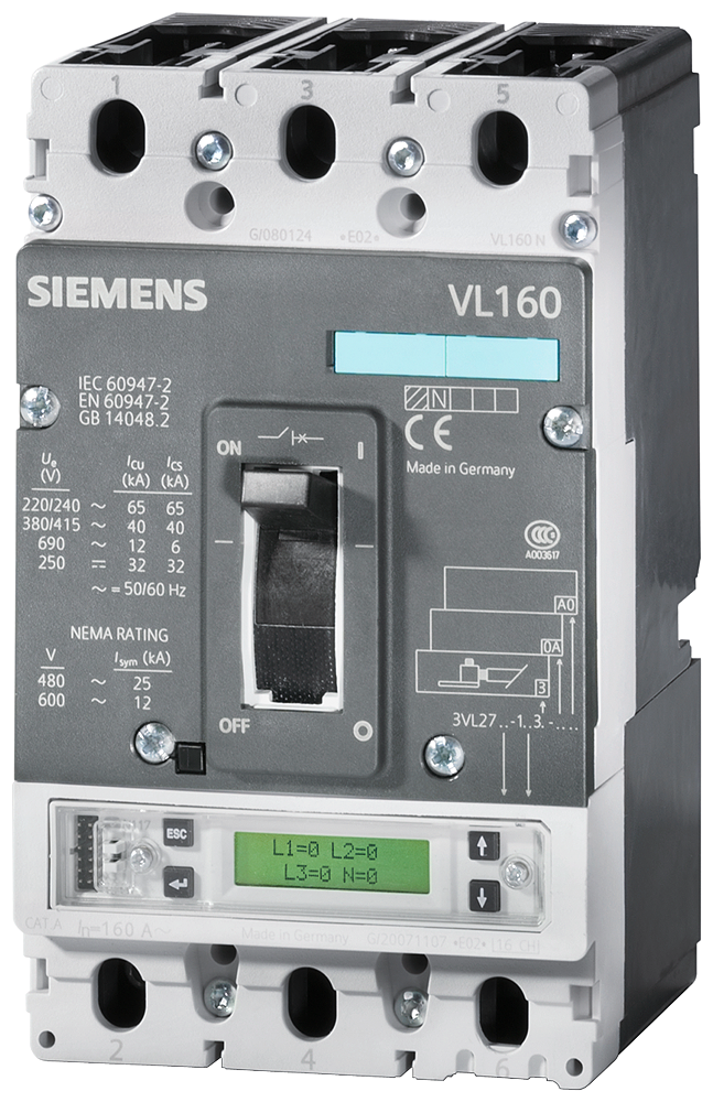 DISJUNTOR VL150X UL TIPO CG (N.º CAT NCX3B100) 3VL11102KM300AB1 SIEMENS