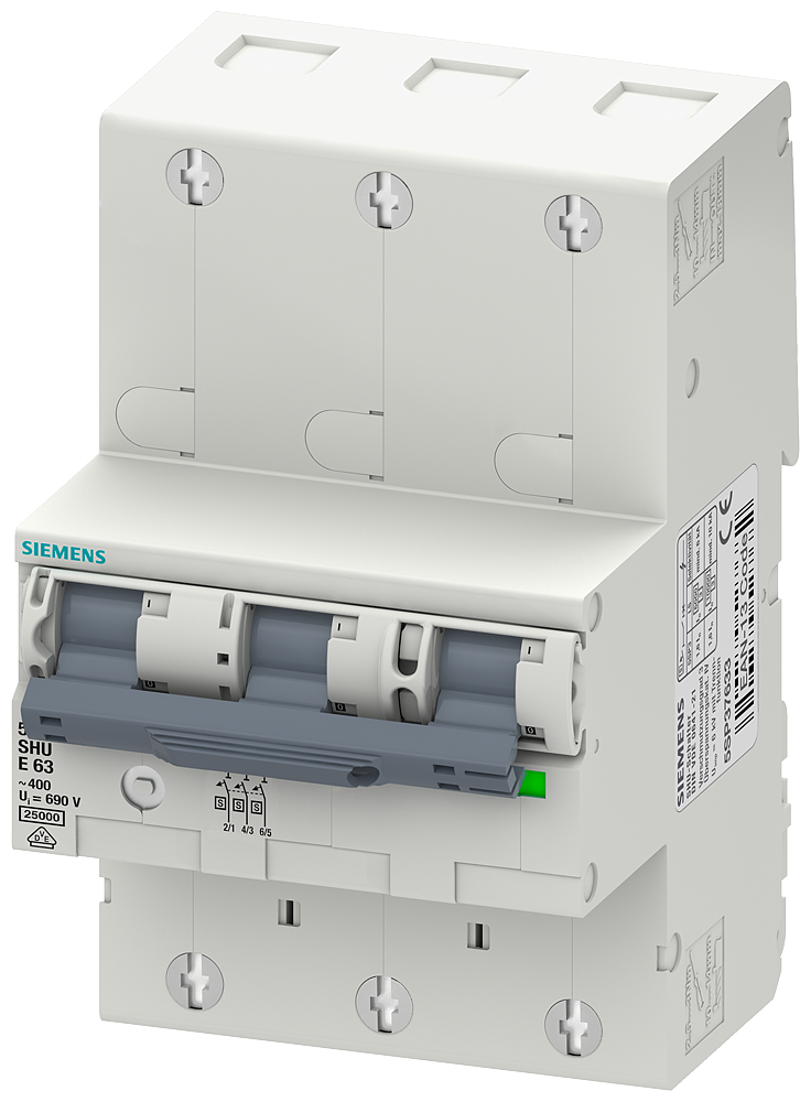 DISJUNTOR PRINCIPAL SELETIVO (SHU) 3 POLOS E 63 400 V 5SP33633 SIEMENS