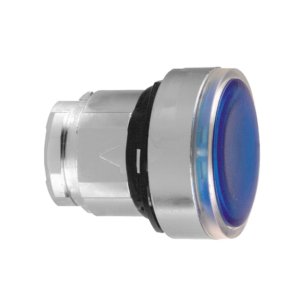 [Imagem CABEÇOTE PARA BOTÃO LUMINOSO Ø22MM METÁLICO, FACEADO, COM RETENÇÃO, AZUL ZB4BH063 SCHNEIDER]