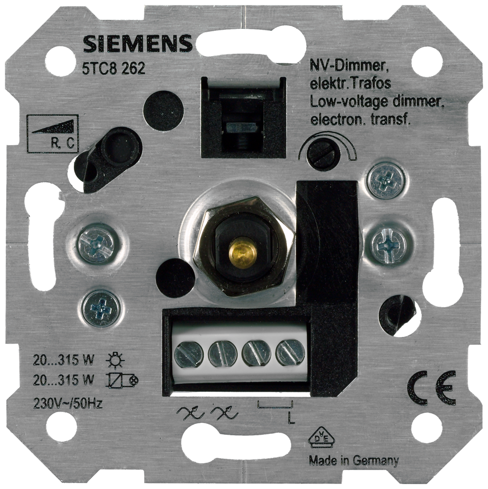 REGULADOR DE LUMINOSIDADE NV TRANSFORMADORES ELETRÔNICOS R C COM INTERRUPTO 5TC8262 SIEMENS