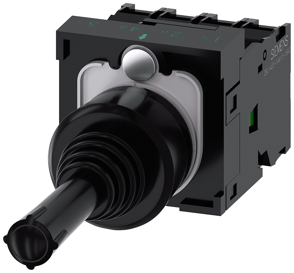 [Imagem MANIPULADOR COMANDO 4 POSIÇÕES RETORNO AO CENTRO PRETO 22MM 4NA 3SU11007AF101QA0 SIEMENS]