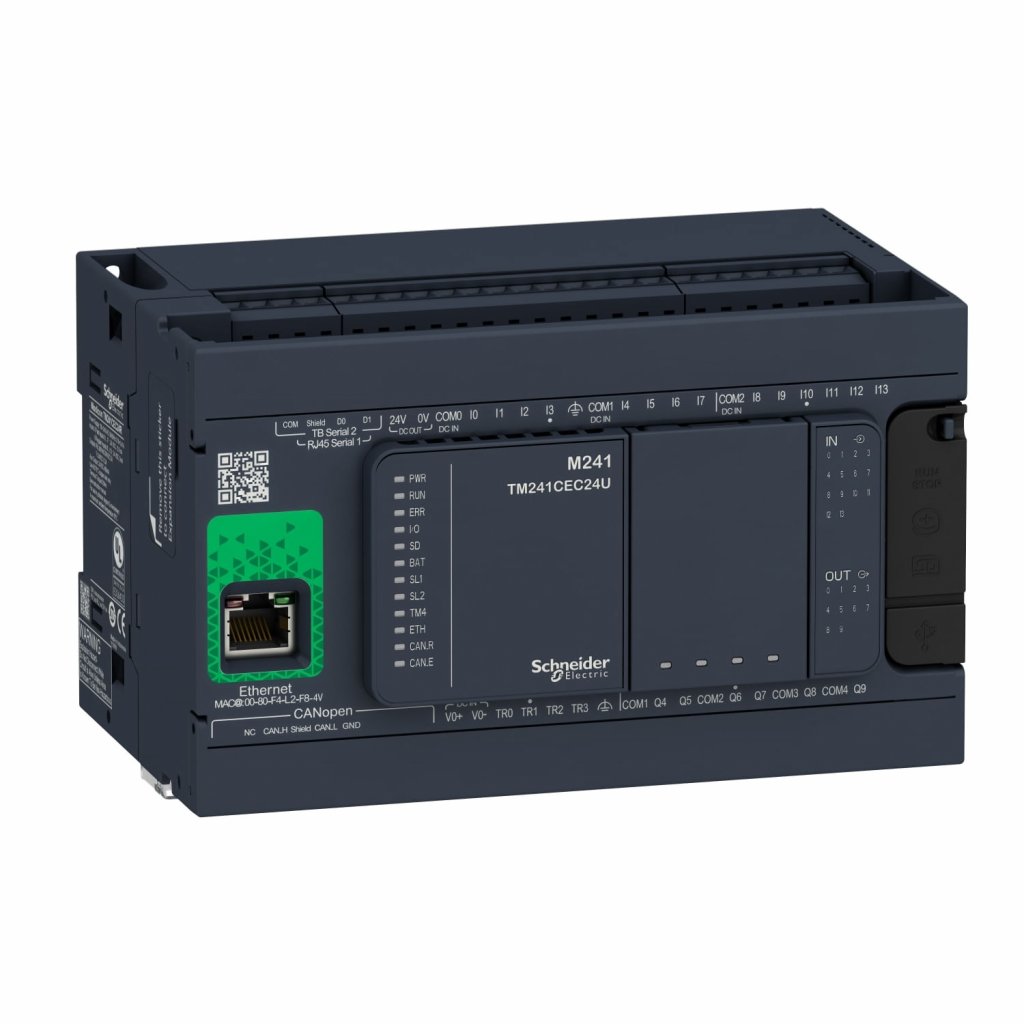 [Imagem CONTROLADOR LOGICO PROGRAMÁVEL MODICON M241, 24 E/S, SAÍDA A RELE TM241CEC24R SCHNEIDER]