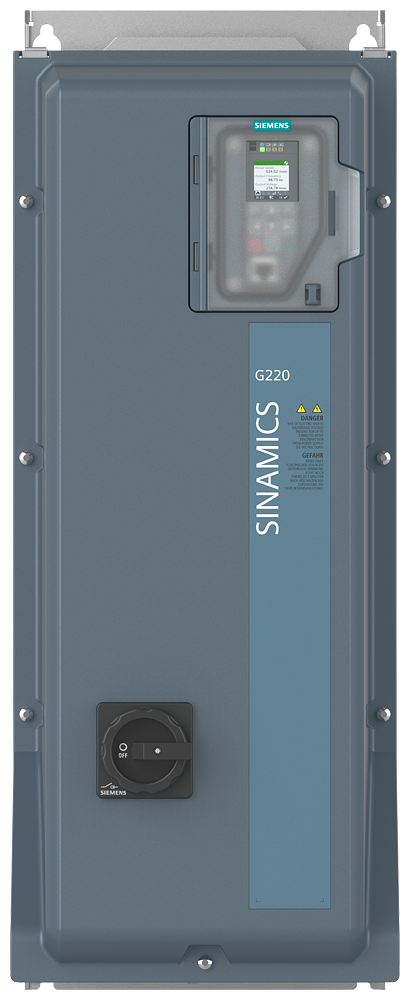 [Imagem do produto SINAMICS G220 380-500 V 3AC + 10/-20% 47-63 HZ POTÊNCIA BAIXA SOBRECARREGA: 37 KW 150% 6SL41130JA242BF0 SIEMENS]