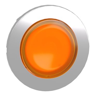 [Imagem CABEÇOTE PARA BOTÃO LUMINOSO FACEADO Ø30MM METÁLICO SALIENTE LED INTEGRAL LARANJA PARA ETIQUETA ZB4FW153 SCHNEIDER]