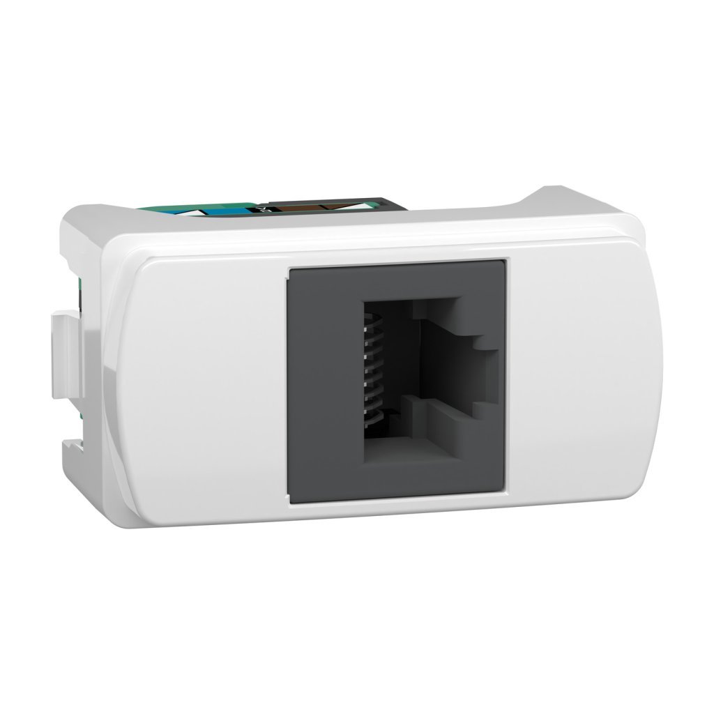 [Imagem MÓDULO TOMADA RJ45 8FIOS CAT5E BRANCO MILUZ S3B74100 SCHNEIDER]