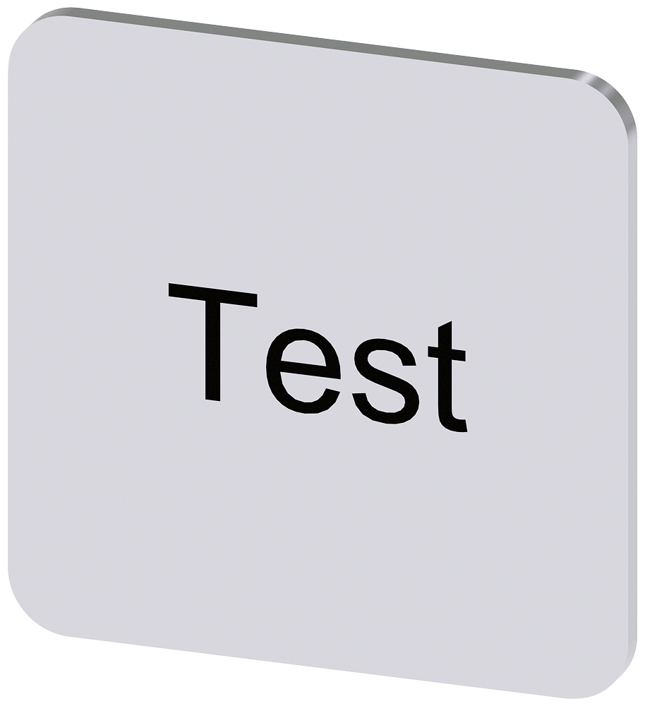 [Imagem do produto PLACA DE IDENTIFICAÇÃO 22X22MM, PLACA PRATA, INSCRIÇÃO: TESTE 3SU19000AF810DV0 SIEMENS]