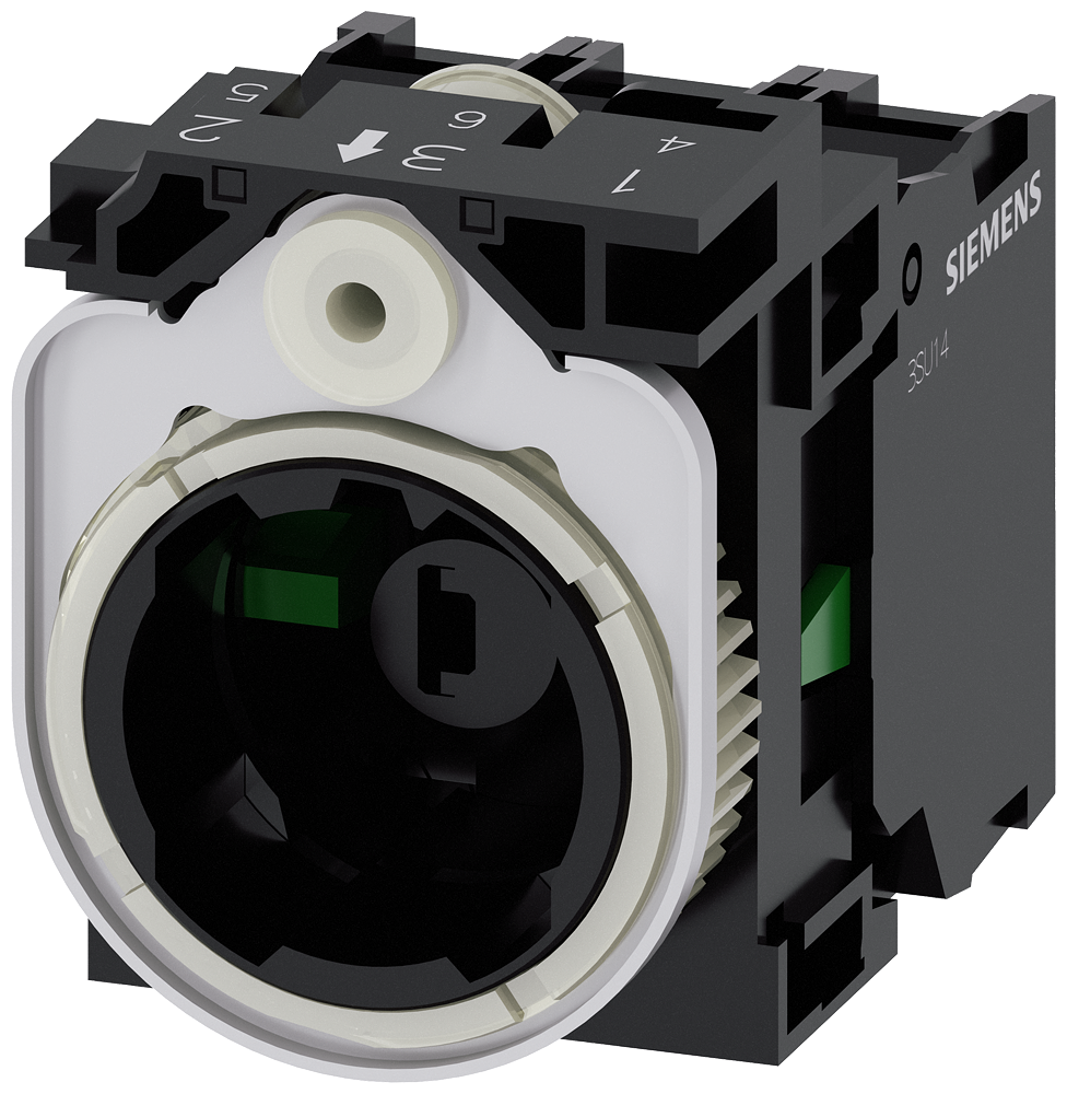 [Imagem do produto SUPORTE PARA 3 MÓDULOS, 1NA, 1NA, MÓDULO LED, VERDE, CA/CC 6-24V 3SU15011AG401NA0 SIEMENS]