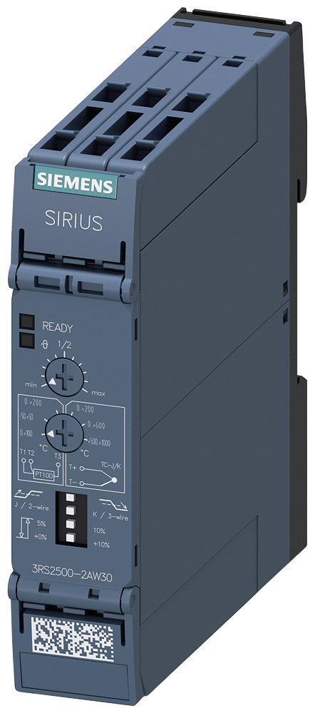 RELÉ DE TEMPERATURA PT100 ELEMENTO TÉRMICO J K AC/DC 24-240 V 1 W BORNE 3RS25002AW30 SIEMENS