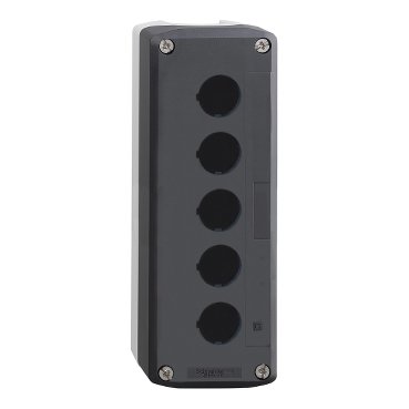 [Imagem do produto BOTOEIRA DE COMANDO 5 FUROS Ø22MM VAZIA CINZA PARA BOTÃO MODULAR XALD05 SCHNEIDER]