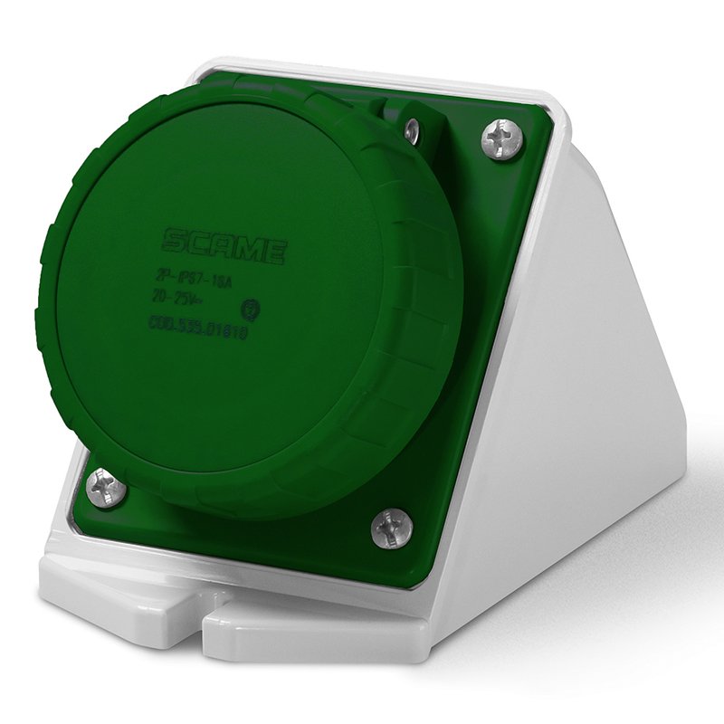 [Imagem TOMADA DE EMBUTIR PAREDE COM 2P 32A <50V 11H IP67 535.032115 SCAME]