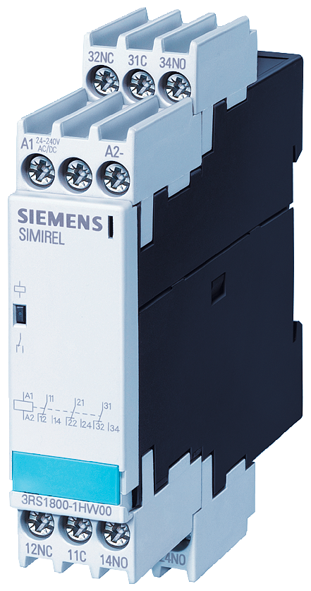 RELÉ DE ACOPLAMENTO NA CARCAÇA INDUSTRIAL 3 INVERSORES REVESTIDOS COM OURO TE 3RS18001HQ01 SIEMENS