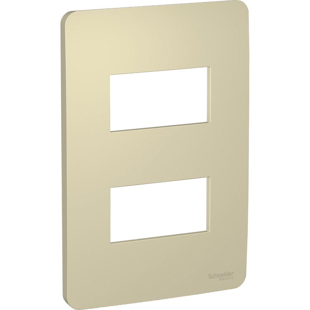 [Imagem PLACA 4X2 2 POSTOS HORIZON GOLD (DOURADA) ORION S730121234 SCHNEIDER]