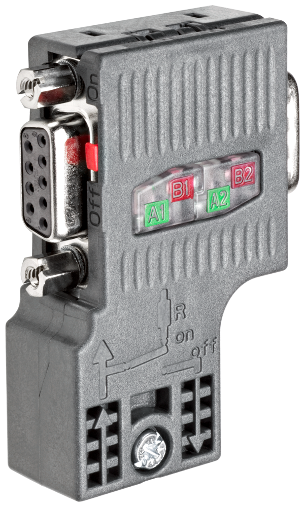 [Imagem CONECTOR PARA PROFIBUS 12 MBIT/S SAÍDA CABO 90 GRAUS SIMATIC DP 6ES79720BB520XA0 SIEMENS]