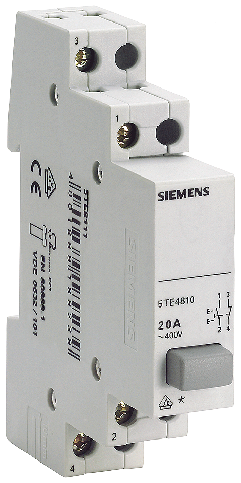 BOTÃO 3NA+N 20A 1 TECLA CINZA COM FUNÇÃO DE ENCAIXE 5TE4812 SIEMENS