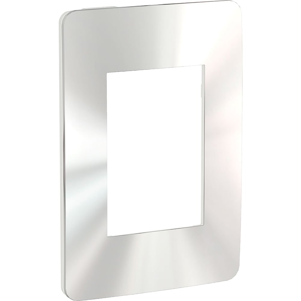 [Imagem PLACA 4X2 3 POSTOS BR/CHROME GLOSS S732103429 SCHNEIDER]