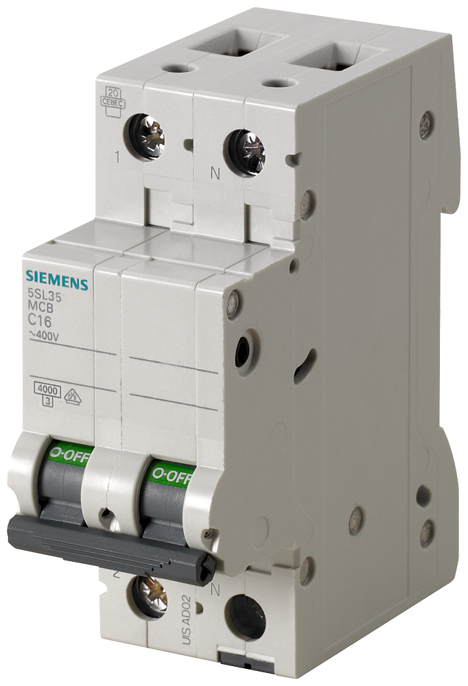 MINIDISJUNTOR 230V 4,5KA DE 1+N POLOS C 50A 5SL35507 SIEMENS