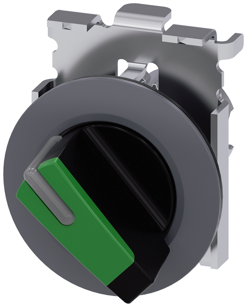 INTERRUPTOR COM MANÍPULO ILUMINÁVEL 30 MM REDONDO METAL MATE VERDE MAN 3SU10622DF400AA0-ZY12 SIEMENS