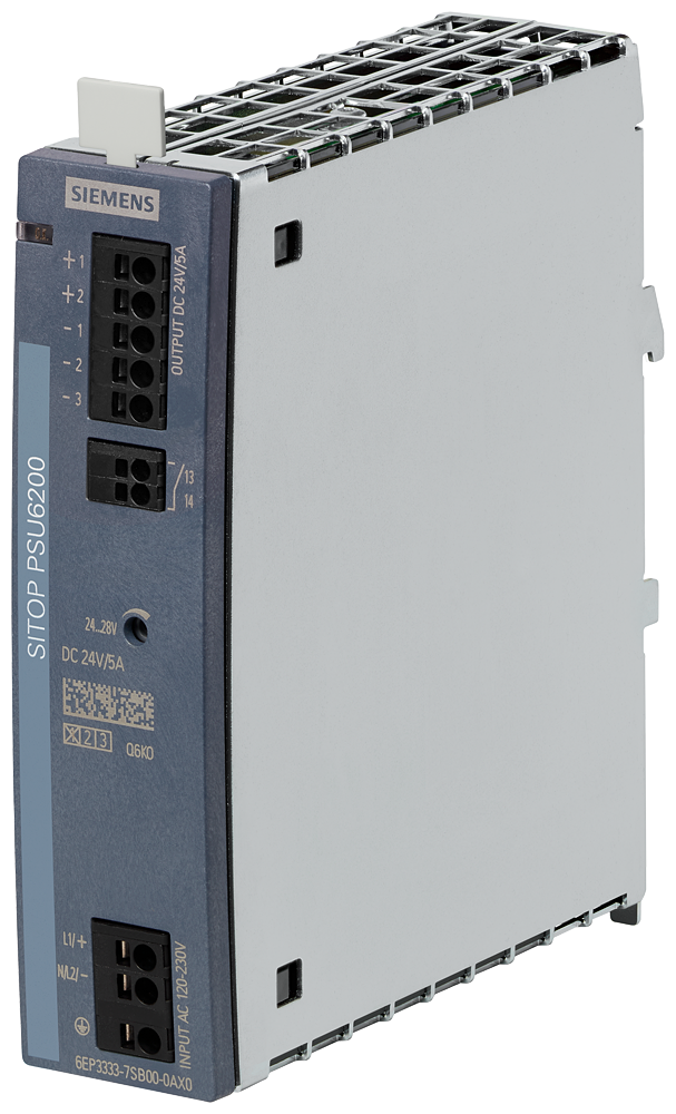 [Imagem ALIMENTAÇÃO DE CORRENTE SITOP PSU6200, MONOFÁSICA 24 V CC/5 A 6EP33337SC000AX0 SIEMENS]
