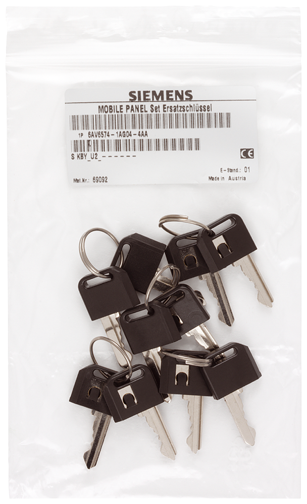 [Imagem CHAVES EXTRAS PARA MOBILE PANELS 6AV65741AG044AA0 SIEMENS]